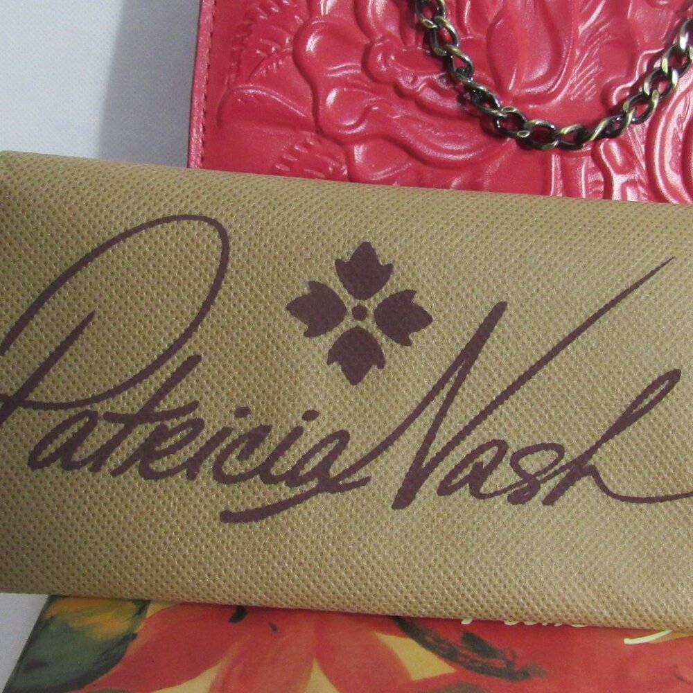 PATRICIA NASH EVANGELINE BAG, FULL GRAIN EMBOSSED LEATHER, PASSION RED, 2 STRAPS - Picture 6 of 13